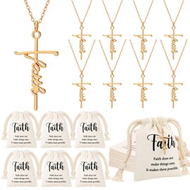 Kenning 20 Pcs Church Gifts for Women Christian Faith Cross Necklaces Bulk