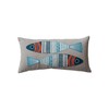 Creative Co-Op Cotton Chambray Lumbar Pillow with Embroidered Fish, Multicolor