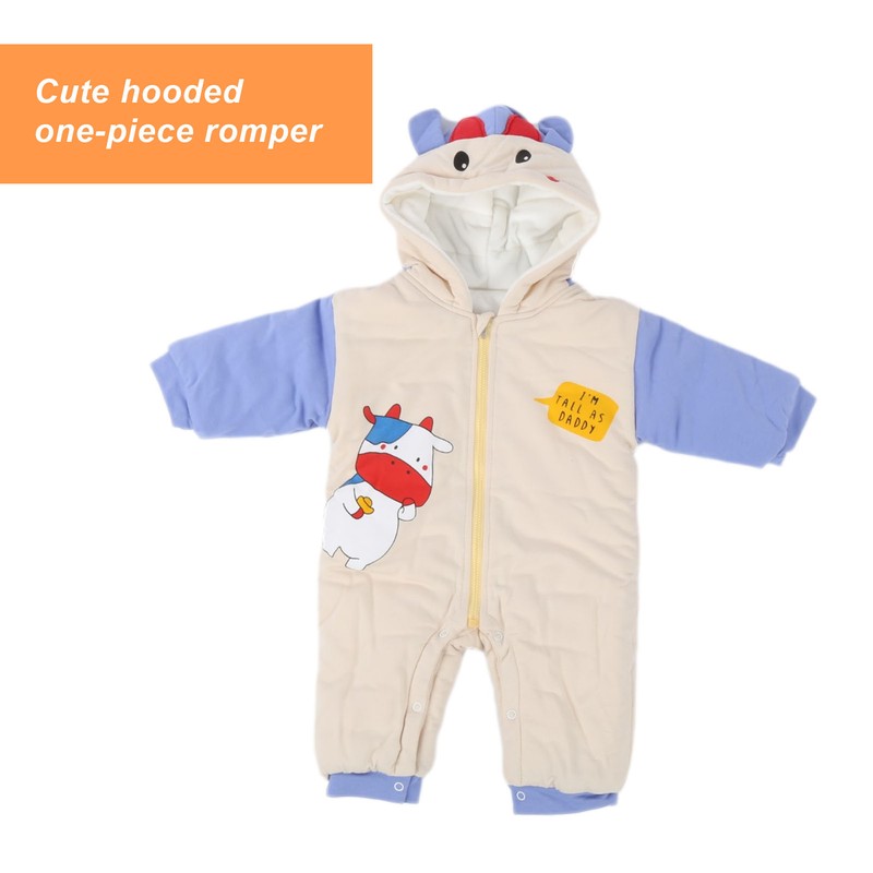 Winter Thickening Baby Cartoon Romper Children Infant Baby Hooded Romper