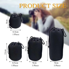 SGSCFG 4-Piece Camera Lens Storage Bag, Portable Protective Bag, Shock Absorbing Storage Bag, Camera Accessories, Travel Supply