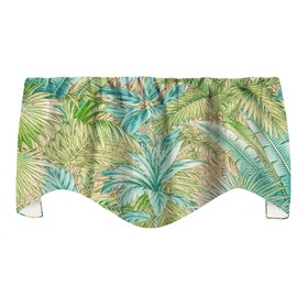 Window Treatments Valance Curtains Living Room or Kitchen Window Valances Tommy Bahama Fabric Beach Decor Bahamian Breeze Green Lined, Adjustable Swag Short Curtains 53" x 18"