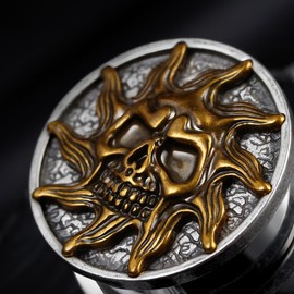 COOEAR Stainless Steel Ear Gauge Flesh Plugs and Tunnel Piercing Expander, Sun and Moon Matched Stretcher, Stainless Steel, Sandstone