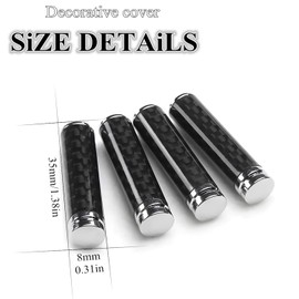 4 Pcs Car Door Lock Knobs, Universal Vehicle Interior Modification Accessories, Decorative Cover for Car Rod Bolt, Carbon Fiber Auto Door Lock Pin Covers (Black)