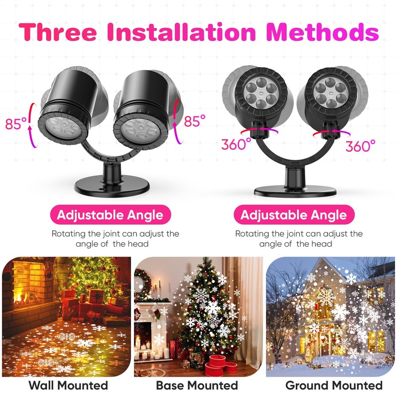 Snowflake Projector Lights Outdoor, Upgrade 2.0 HD Dynamic Christmas Projector