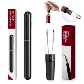 ANNIVERS Air Pump Wine Bottle Opener & Wine Aerator Pourer Set, Air Pressure Pop Wine Opener Corkscrew Cork Remover Foil Cutter Portable Handheld, Wine Decanter Aerating Spout, Ouvre Bouteille de Vin