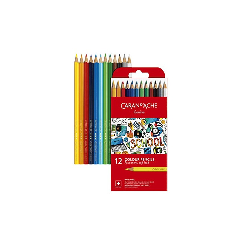 CARAN D'ACHE 1291.712 Buntstifte SCHOOL, permanent, 12er Karton-Etui