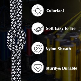 MONOBIN Paracord Rope 100FT for Making Paracord Projects, 4mm 7 Strand Parachute Cord for Lanyard, Survival Bracelets, Clothsline,Hiking (B&W Diamond, 100FT)