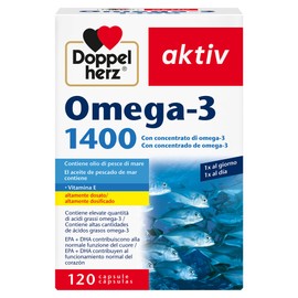 Doppelherz aktiv Omega 3 1400, Integratore con Olio di Pesce, 120 Capsule
