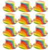 Rainbow Pride Top Hats - Pack of 12 - Plastic