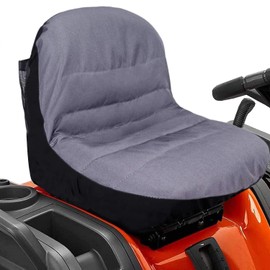 Universal Riding Lawn Mower Seat Cover, Compatible with John Deere, Craftsman, Cub Cadet, Kubota, Waterproof Seat Cover Fits Tractor seat backrests 12.5" - 14" H Without armrests (Grey)