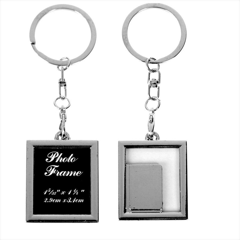 moonwood 7pcs Metal Photo Keychain Cover Photo Frame Locket Pendant