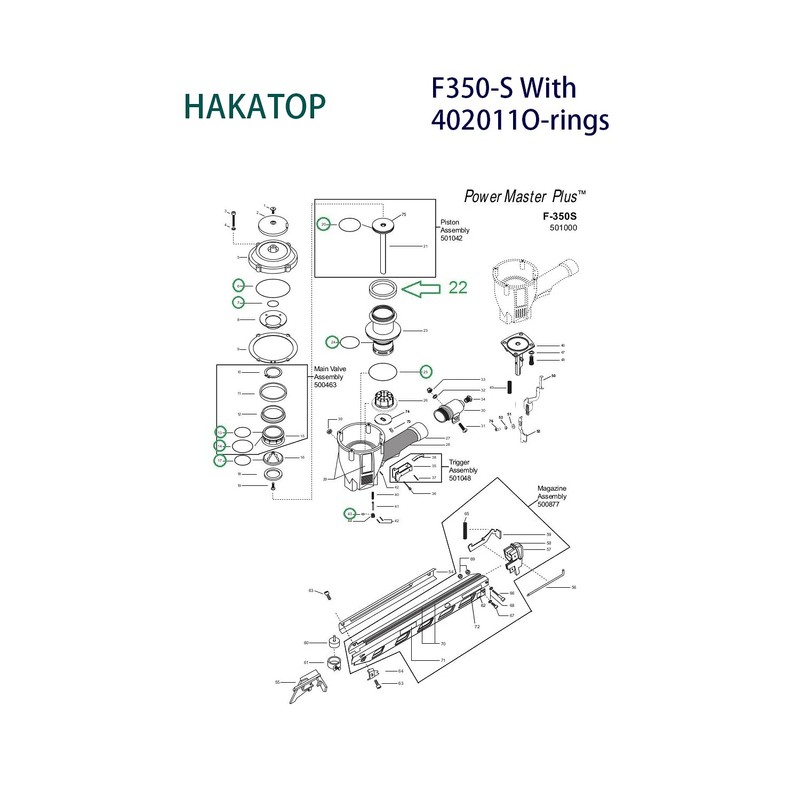 HAKATOP O-Ring Rebuild Kit for Paslode Framing Nailer F350-S with