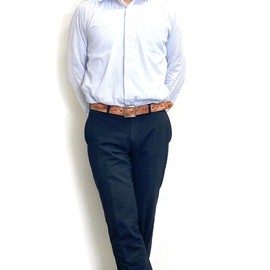 PAIDiA Men's Belt, Distressed Leather, Made in Japan, L: Brown