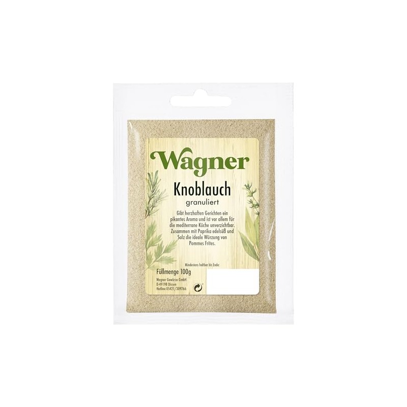 Wagner Gewürze - Garlic Granulated Optimal 100 g in Bag