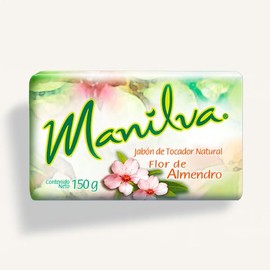 MANILVA. JABON DE TOCADOR NATURAL FLOR DE ALMENDRO. Paquete de 8 pzas. de 150g. C/U