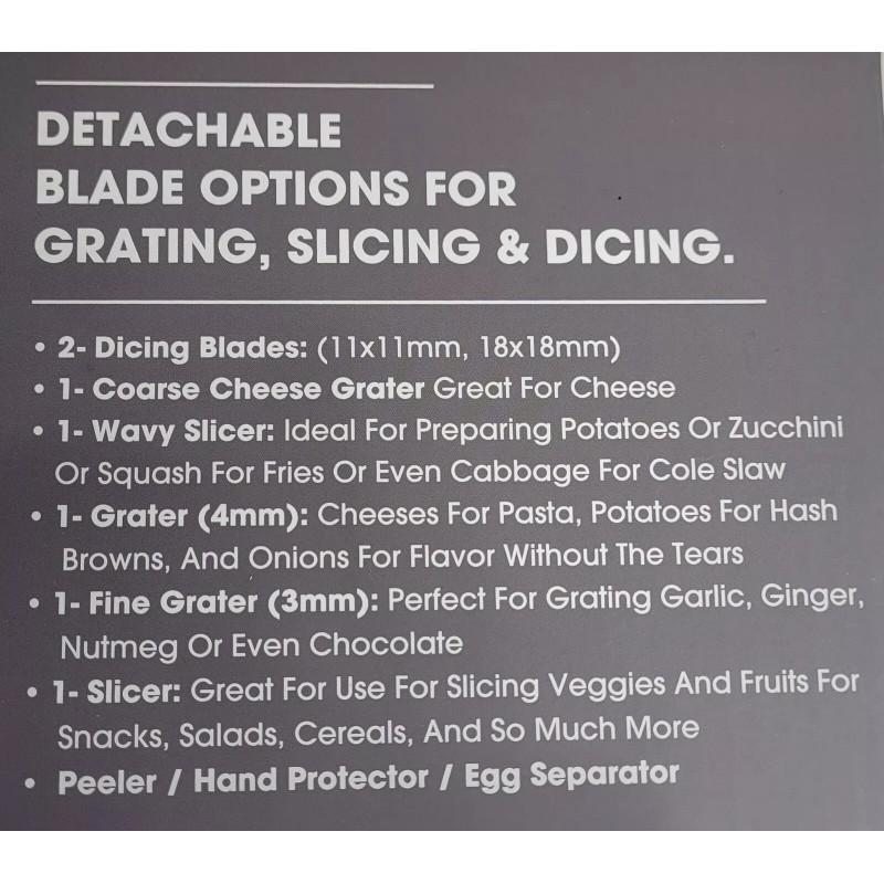 Phantom Chef 16 Piece Chopper Set w/ Container For Veggies,