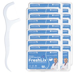 FRESHLIX Dental Floss Picks 1000 Count Tooth Picks Flossers Gen 3 Toothpicks Sticks to Remove Plaque & Protect Gums for Adults & Kids Teeth Cleaning