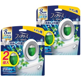 Febreze W Deodorizing Toilet Deodorizer + Antibacterial Crisp Garden Leaf, 2.4 fl oz (6.3 ml) x 4 Packs