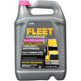 PEAK Fleet Charge SCA Precharged 50/50 Prediluted Antifreeze and Coolant for All Heavy Duty Engine Cooling Systems, 1 Gal.