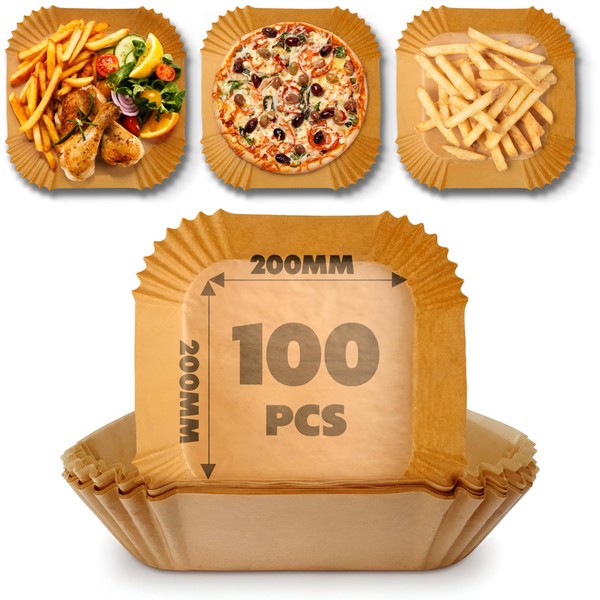 Air Fryer Liners 100Pcs, 7.9 Inch Air Fryer Disposable Paper