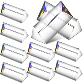 Kanayu 12 Pack Clear Triangular Prism Optical Glass Triangular Prism Triple Prism for Photography Effects Physics Teaching Light Spectrum Optics Prism (2.5 Inch)