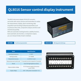 Load Cell Sensor with Indicator Display,Compression Force Weight Pressure Scale Sensor Two Sets of Relay Outputs Peak Recording (0-100KG with Indicator)
