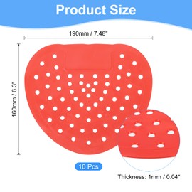 QUARKZMAN Pack of 10 Urinal Screen Deodoriser, Anti-Splash Scented Urinal Cakes Odour Protection Urinal Mats for Toilets, Bathrooms, Red