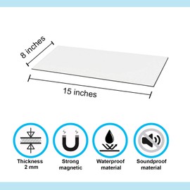 CANOPUS Strongest Magnetic Vent Covers, White, Rectangular 8in x 15in, for Floor Wall Ceiling Vent Grills, to Reduce Air Flow & Sound, Compatible with Most Home & RV Vents, Pack of 3