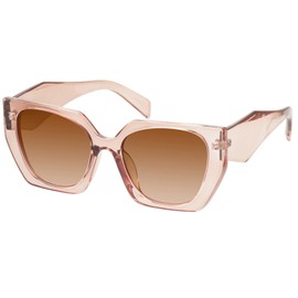 mosanana Square Cat Eye Sunglasses for Women Trendy Clear Brown Transparent Cateye Rectangle Cool 90s Cute Funky Fashion 2023 Ladies 70s Retro Vintage Youth Chunky Baddie Stylish Unique 80S COCO