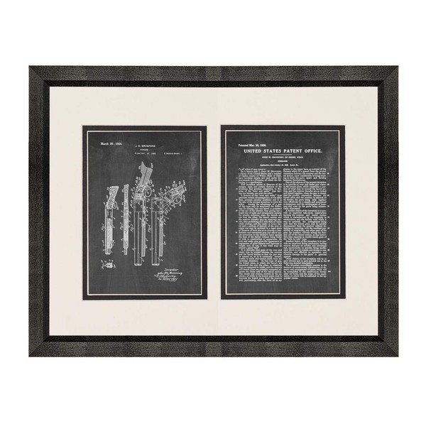 Browning Superposed over/under Shotgun Patent Art Chalkboard Print in a