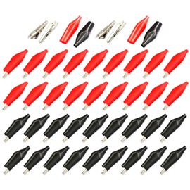 DaFuRui 20Pairs Alligator Clips Electrical Test Kit, 40pcs 1.77"/45mm 5A Insulated Alligator Clip Crocodile Clamps Jumper Helper with Protective Insulation Cover