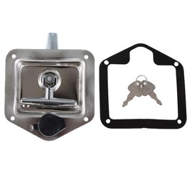 YKWYKW 1-Pack Trailer Door Latch Rv Door Tool Box Lock T-Handle Lock 304 Stainless Steel with Gasket Keys Highly Polished for Camper RV Truck Tool Truck Trailer Tool Box Trailer, Toolbox