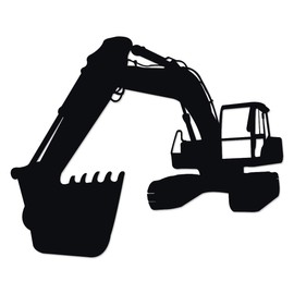 Applicable Pun Tracked Excavator Trackhoe - Vinyl Decal for Outdoor Use on Cars, ATV, Boats, Windows and More - Black 5 inch