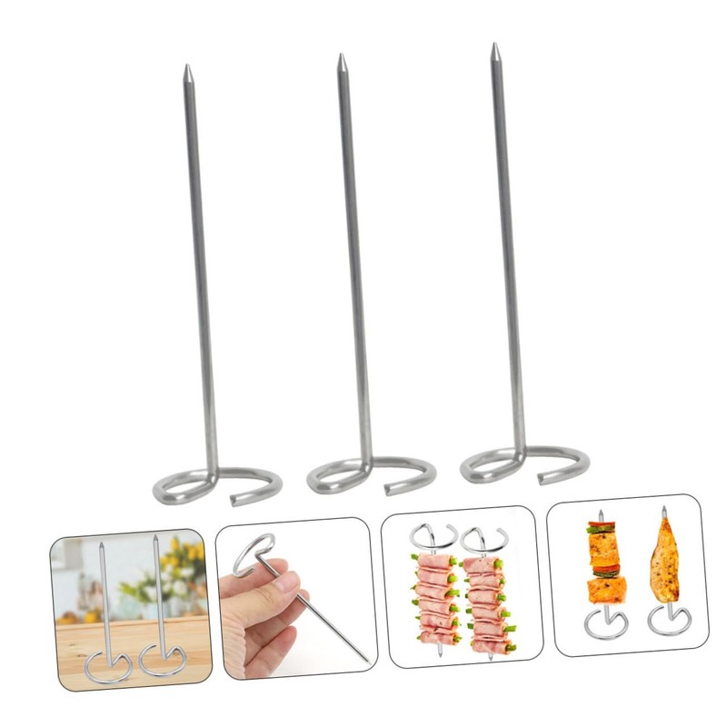MAGICLULU Stainless Steel BBQ Skewers Vertical Design 10pcs Metal Skewers