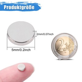 MIN CI 200 Pack Magnets Strong 5x2mm Fridge Magnets, Neodymium Magnets, Tiny Magnets, Small Magnets For Crafts, Round Magnets For Photos, Notice Board Magnets, Mini Magnets