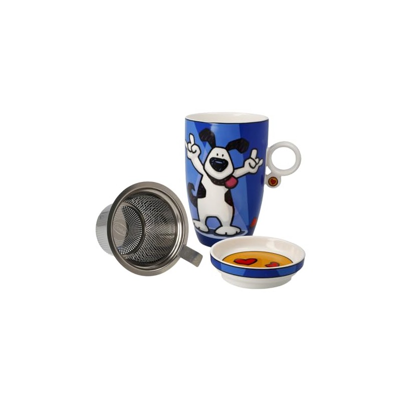 Tea Cup with Lid and Strainer Rock On Ed Heck