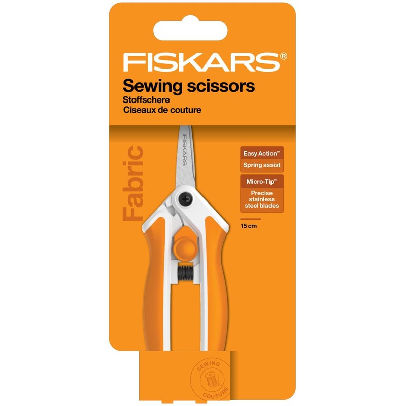 Fiskars 15cm Easyaction™ Scissors – Micro-Tip™ Shears for Sewing &