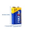 PKCELL 100 Count 9V 6F22 Dry Battery Long Lasting All-Purpose