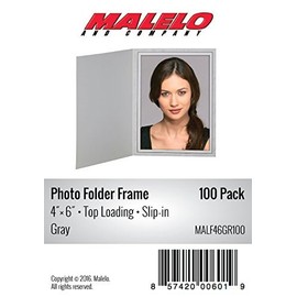 MALELO AND COMPANY Cardboard Photo Folder Frame 4x6 - Pack of 100 - Gray