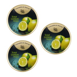 Cavendish & Harvey Sour Lemon Candy, Imported from Germany - 7 Ounce/ 200g Tin (3 Pack)