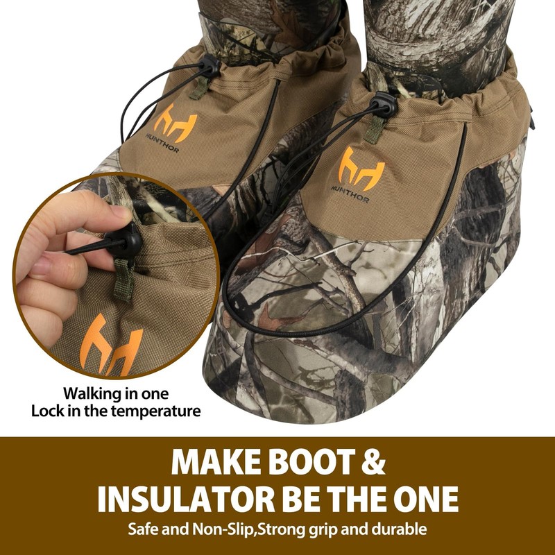 Hunthor Insulated Boot Covers, 600D Durable Cold Weather Insulators with