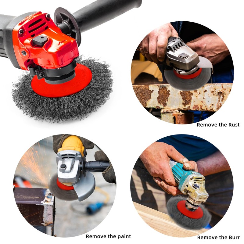 Wire Cup Brush Set Packaged with 4 Different Wire Wheel