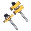 Tongue and Groove Router Bit Set, 8mm Shank Tongue and