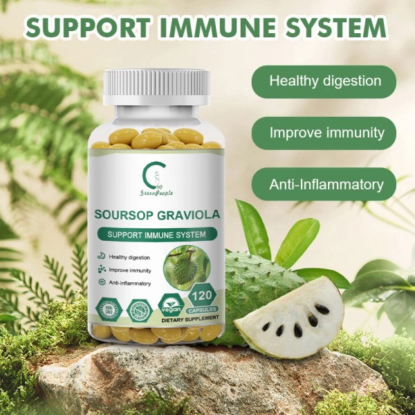 GPGP Greenpeople 120pcs Soursop Graviola Extract Capsule 1000mg Support Immune