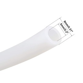 uxcell Silicone Tube 5mm ID x 8mm OD 1.64' Flexible Silicone Rubber Tubing Water Air Hose Pipe Translucent for Pump Transfer