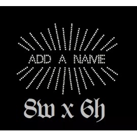 Unbranded Rhinestone Bling Sparkle Iron On Transfer, Starburst with custom name template