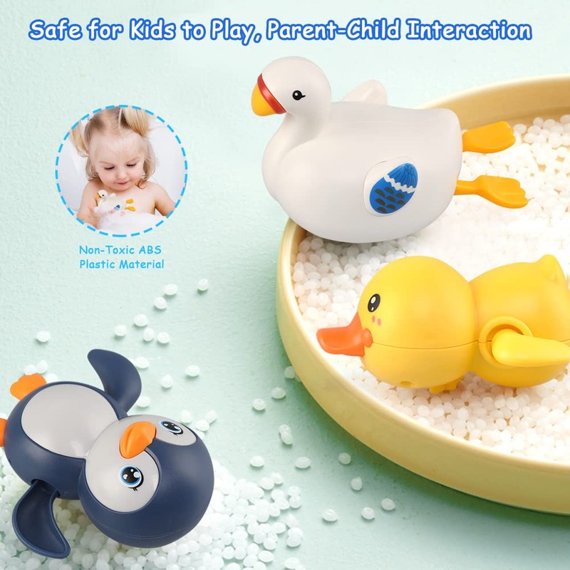 LinStyle Baby Bath Toys, 4 Pcs Baby Wind Up Bath