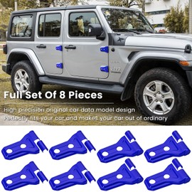 Door Hinge Cover Trim Exterior Accessories Decoration for 2018-2024 Jeep Wrangler JL JLU Sport Sahara Freedom Rubicon Unlimited Gladiator JT 2-Door & 4-Door (Blue 8PCS)