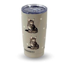 SERENGETI Maine Coon Tumbler 16 Oz. Stainless Steel, Vacuum Insulated Tumbler with Spill Proof Lid - 3D Print - Insulated Travel mug for Hot or Cold Drinks (Maine Coon Tumbler)