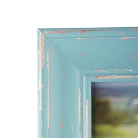 DII Home Traditions Rustic Farmhouse Distressed 5x7 Wooden Picture Frame for Wall Hanging or Desk Use-Blue